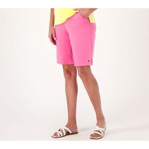 Sport Savvy Women's Petite Shorts 5XP French Terry Bermuda Short w Pink A574418